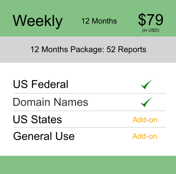 Trademark Monitoring Package: Weekly For 12 Months